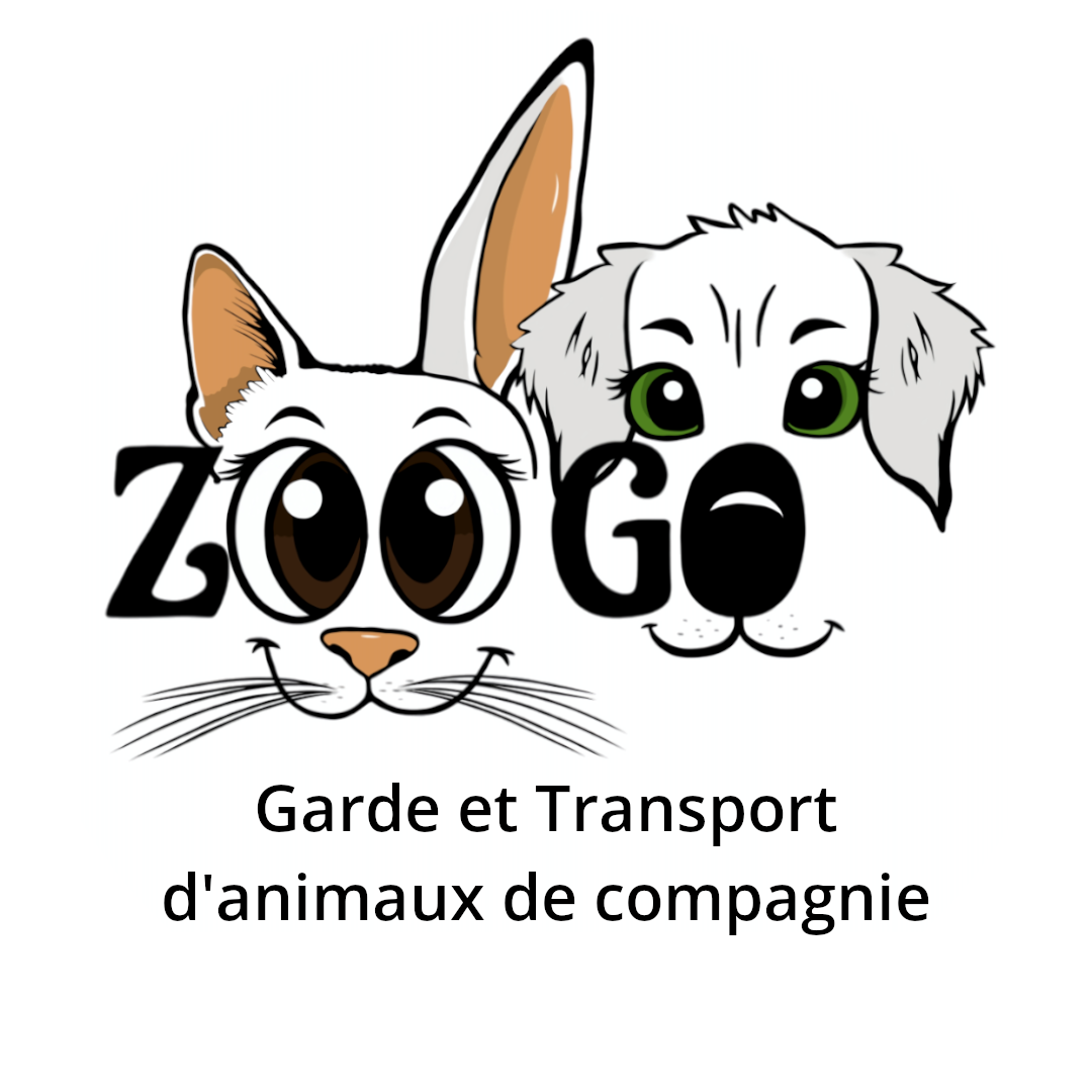Logo de l'entreprise Zoogo. Deux têtes d'animaux mignons viennent se former autour des lettres O. Le premier est mi-chat, mi-lapin. Le deuxième est une tête de chien aux yeux verts.