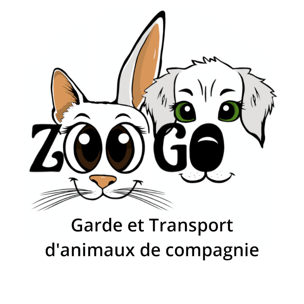 Logo de l'entreprise Zoogo. Deux têtes d'animaux mignons viennent se former autour des lettres O. Le premier est mi-chat, mi-lapin. Le deuxième est une tête de chien aux yeux verts.